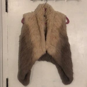 Love Token Ombre Rabbit Fur Vest, Blush Ombre